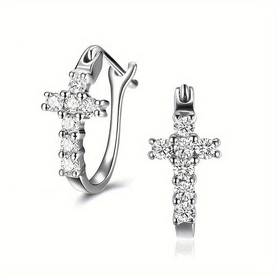 Charming Cross Zirconia Earrings