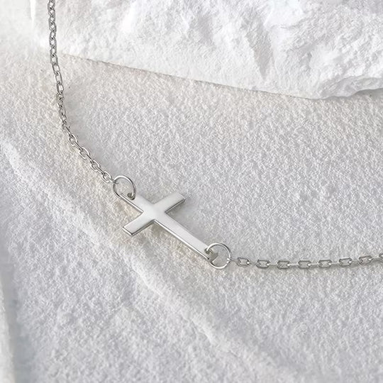 Polished Cross Chain Bracelet