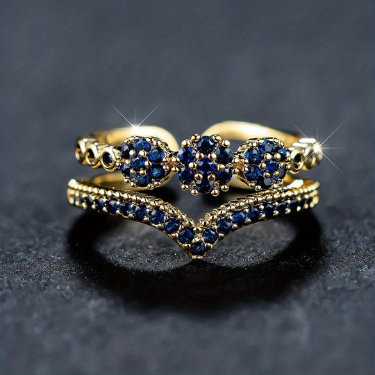 Elegant Double Layer Gold Ring