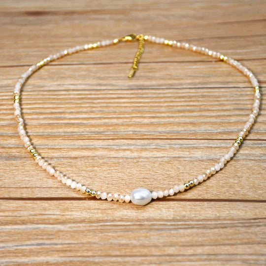 Minimal Beach Pearl Necklace