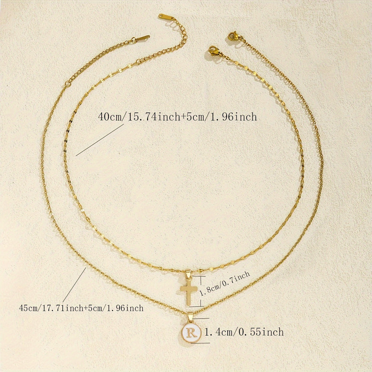 Timeless Cross and Initial Necklace Set