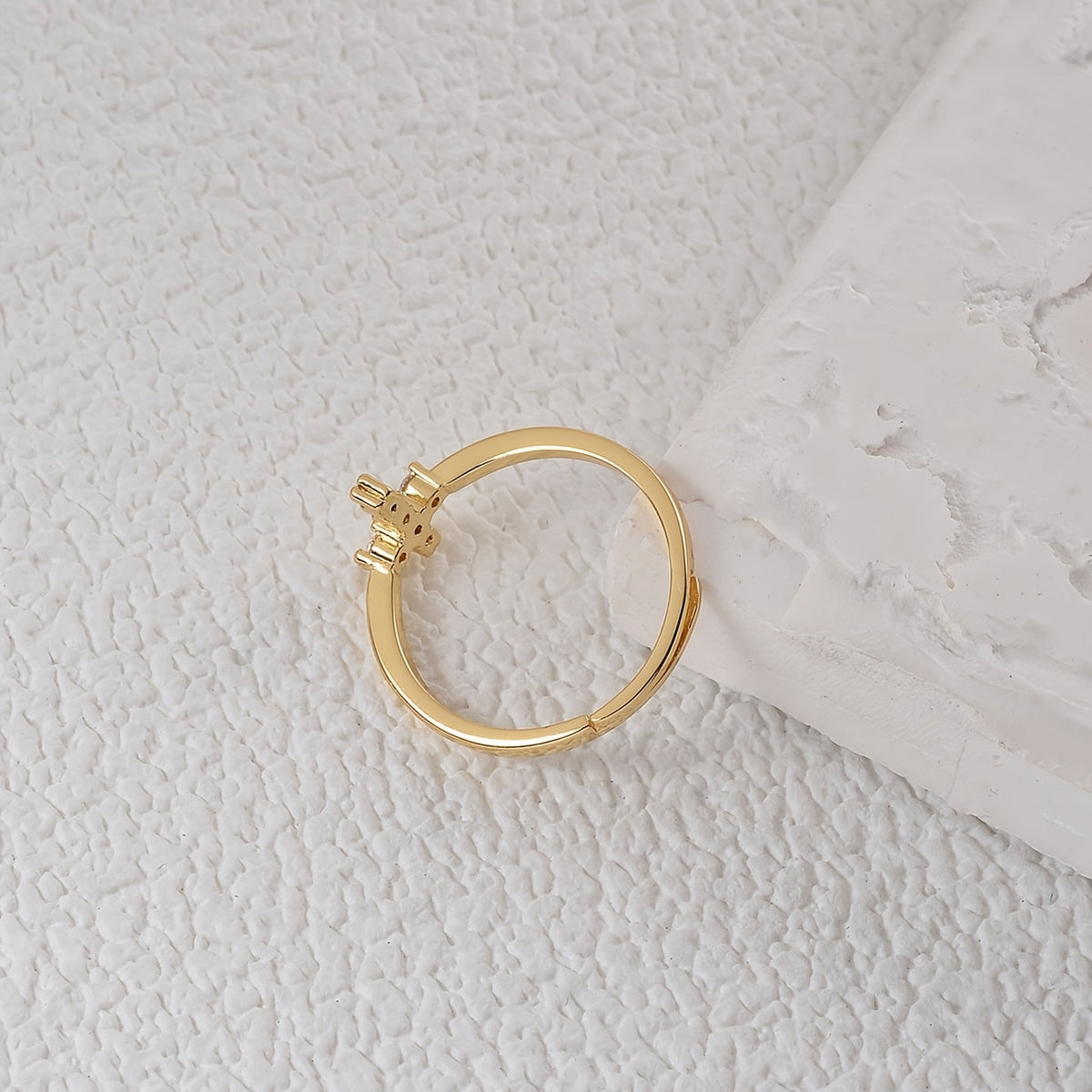 Radiant Adjustable Cross Zirconia Ring