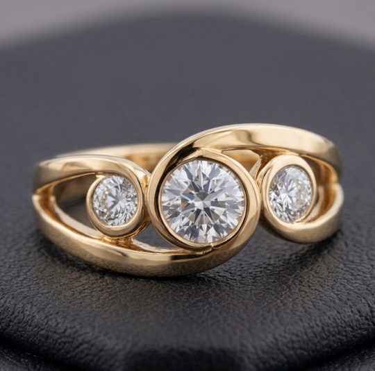 Elegant Vintage Gold Spiral Ring