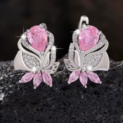 Elegant Rose Gold Flower Earrings