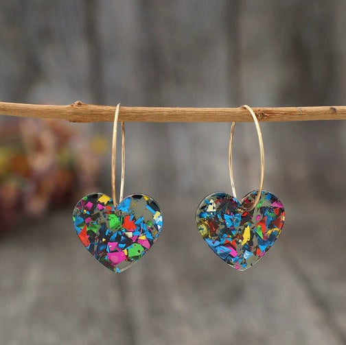 Elegant Gold Heart Drop Earrings