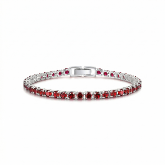 Sophisticated Ruby White Gold Bracelet