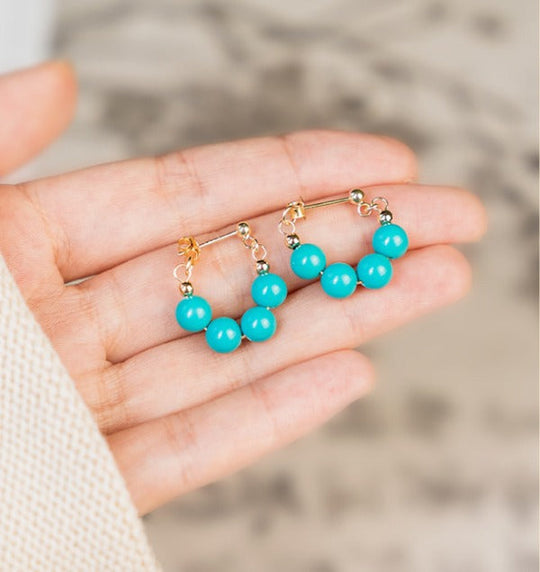 Premium Turquoise Art Hoop Earrings