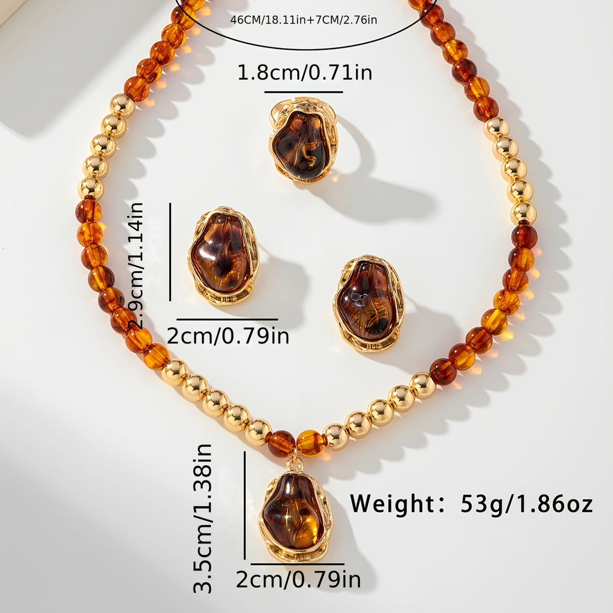 Golden Baroque Pearl Jewelry Set