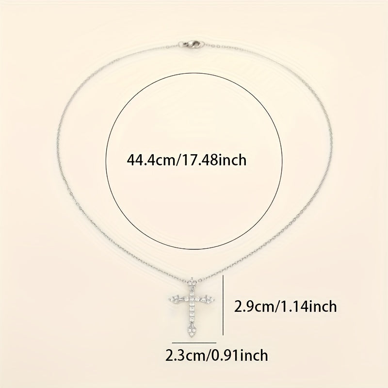 Sophisticated Zirconia Cross Necklace