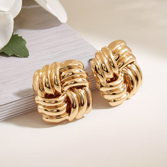 Gold Cushion Earrings