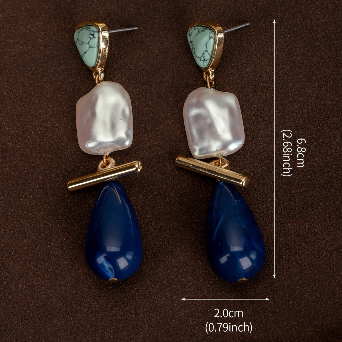 Luxe Turquoise Pearl Drop Earrings