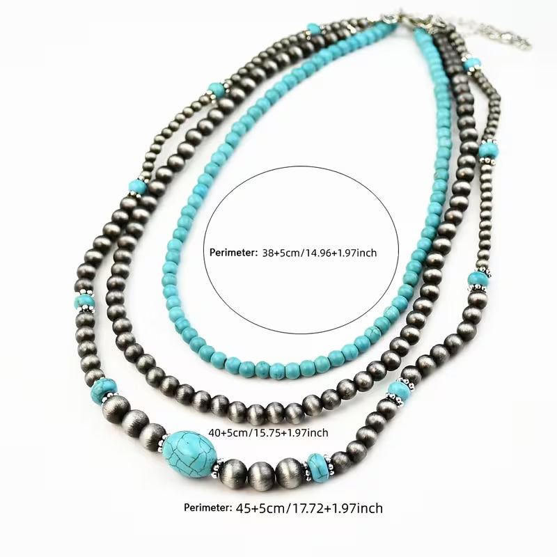 Turquoise Layered Necklace Modern Necklace