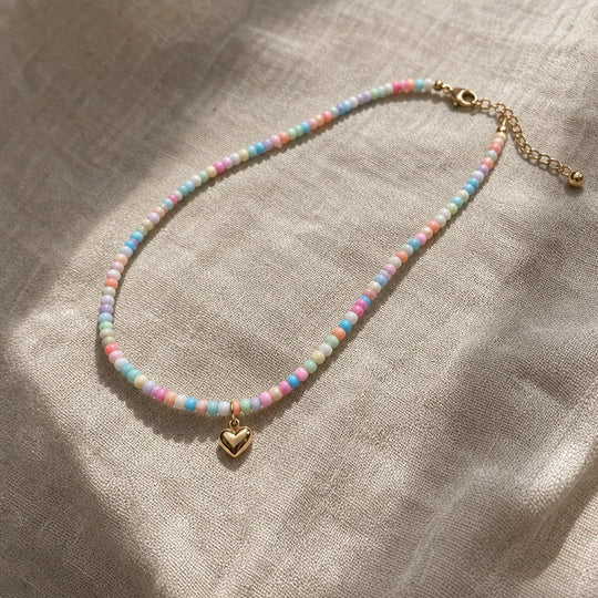 Minimal Pastel Heart Necklace