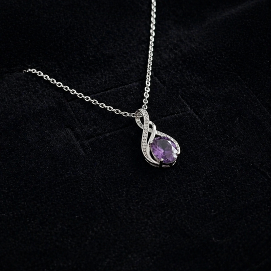 Elegant Amethyst White Gold Necklace