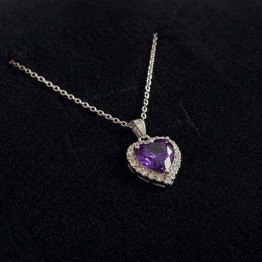 Sophisticated Heart-Shaped Amethyst Necklace
