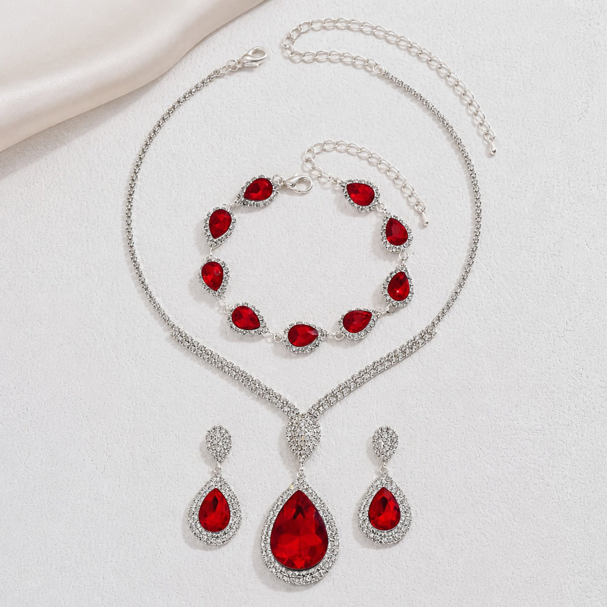 Sophisticated Ruby White Gold Set