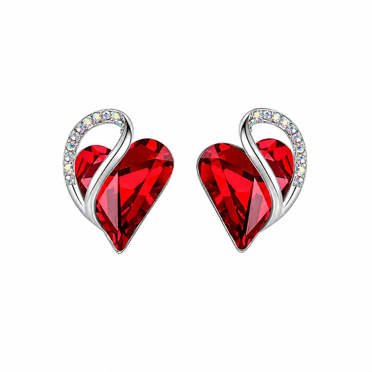 Elegant Ruby Infinity Stud Earrings