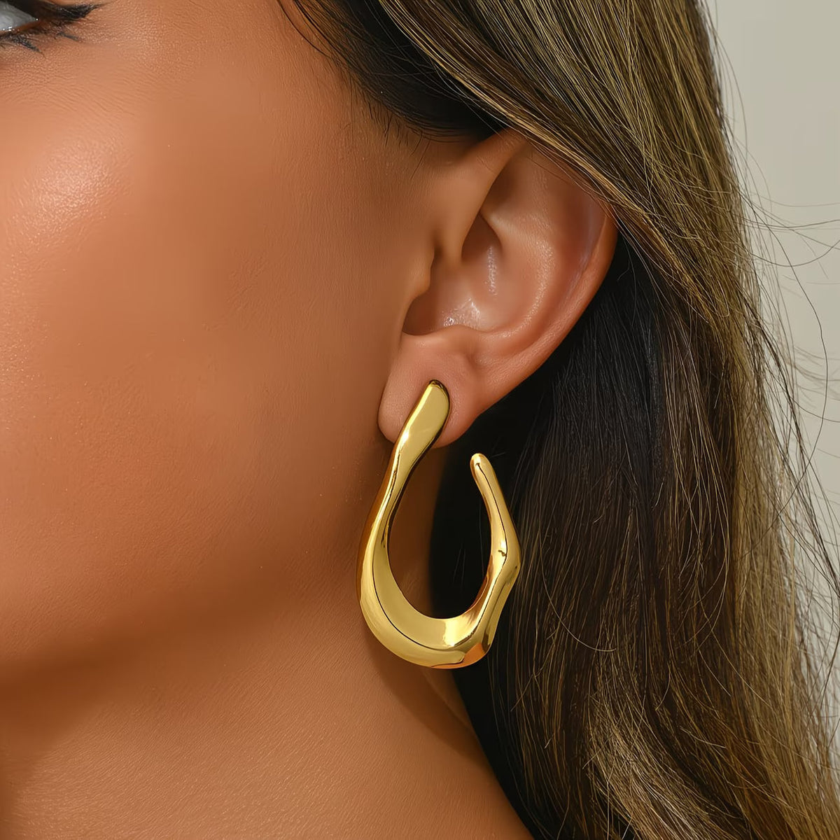 Twisted Modern Gold Earrings