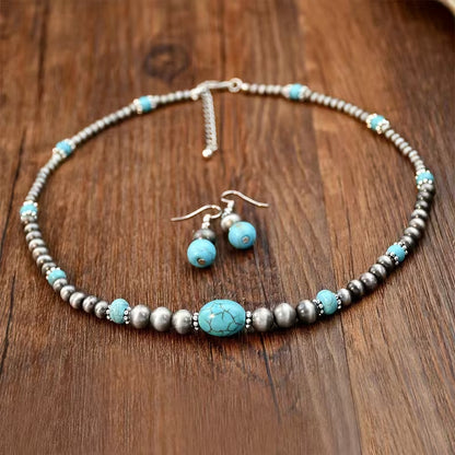 Turquoise Necklace and Earrings Modern Necklace