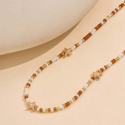 Minimal Starfish Beaded Necklace