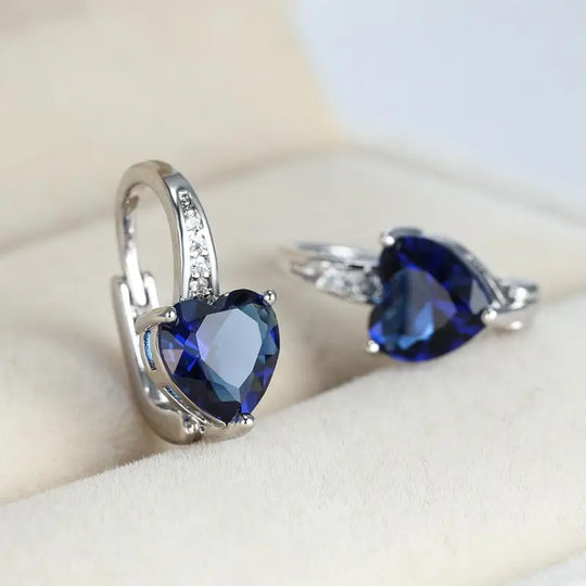 Timeless Silver Moonlit Heart Earrings