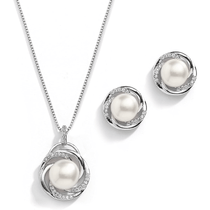 Polished Pearl Swirl Jewelry Set