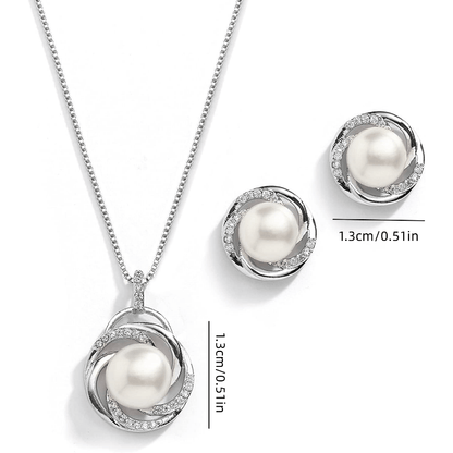 Polished Pearl Swirl Jewelry Set