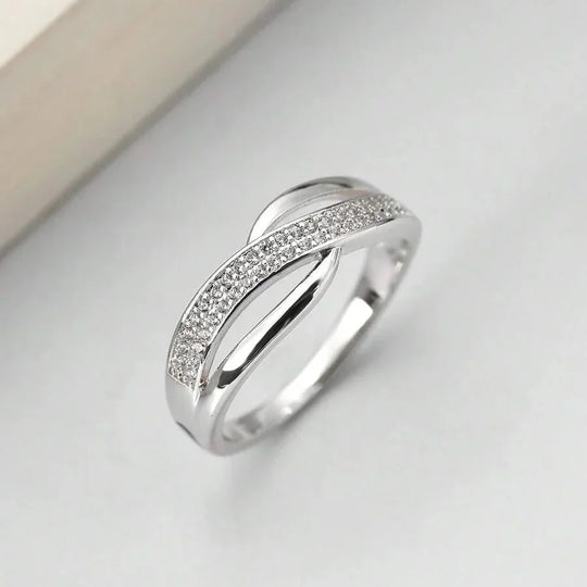 Sophisticated Gold Zirconia Statement Ring