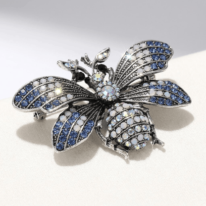 Elegant Royal Blue Bee Brooch