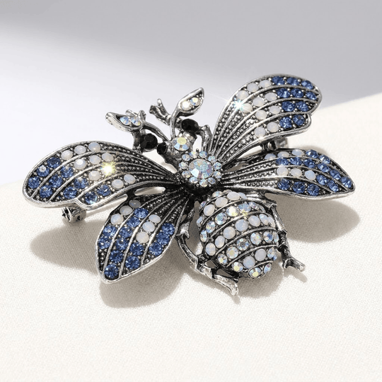 Elegant Royal Blue Bee Brooch