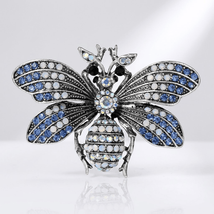 Elegant Royal Blue Bee Brooch