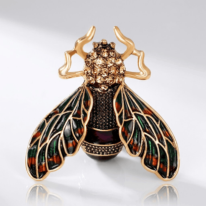 Elegant Amber Bee Brooch