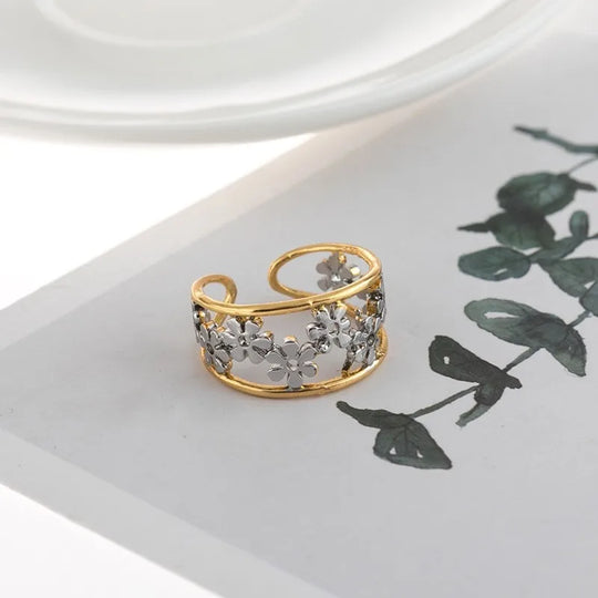 Floral Layered Gold Ring
