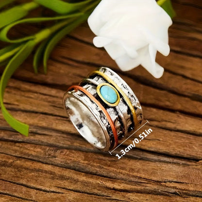 Bohemian Turquoise Inlaid Ring