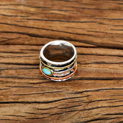 Bohemian Turquoise Inlaid Ring