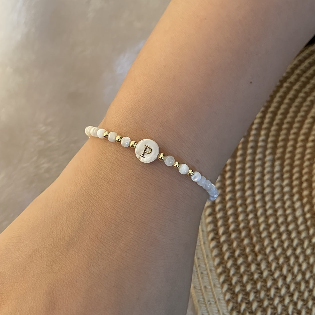 Elegant Initial Pearl Bracelet