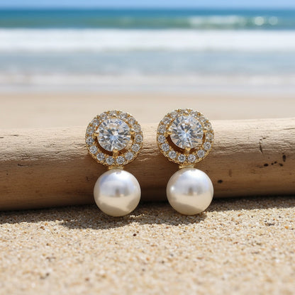 Delicate Pearl Halo Clip Earrings