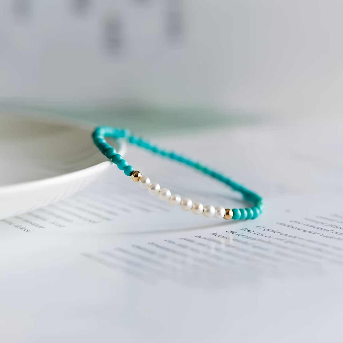 Subtle Pearl Turquoise Bracelet