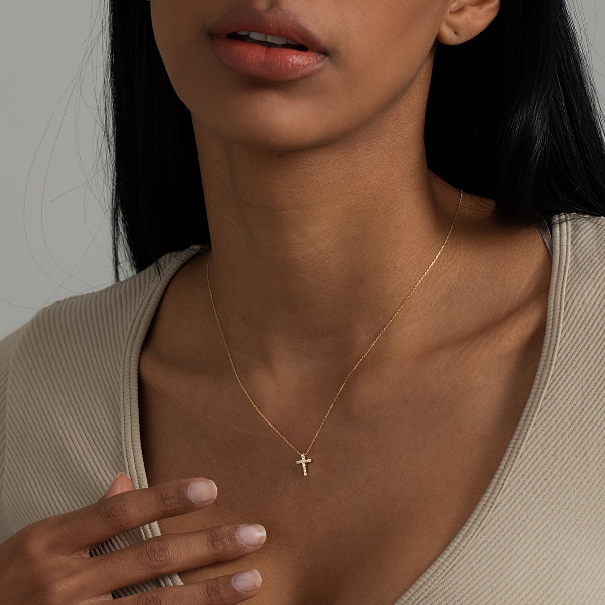 Refined Mini Cross Necklace