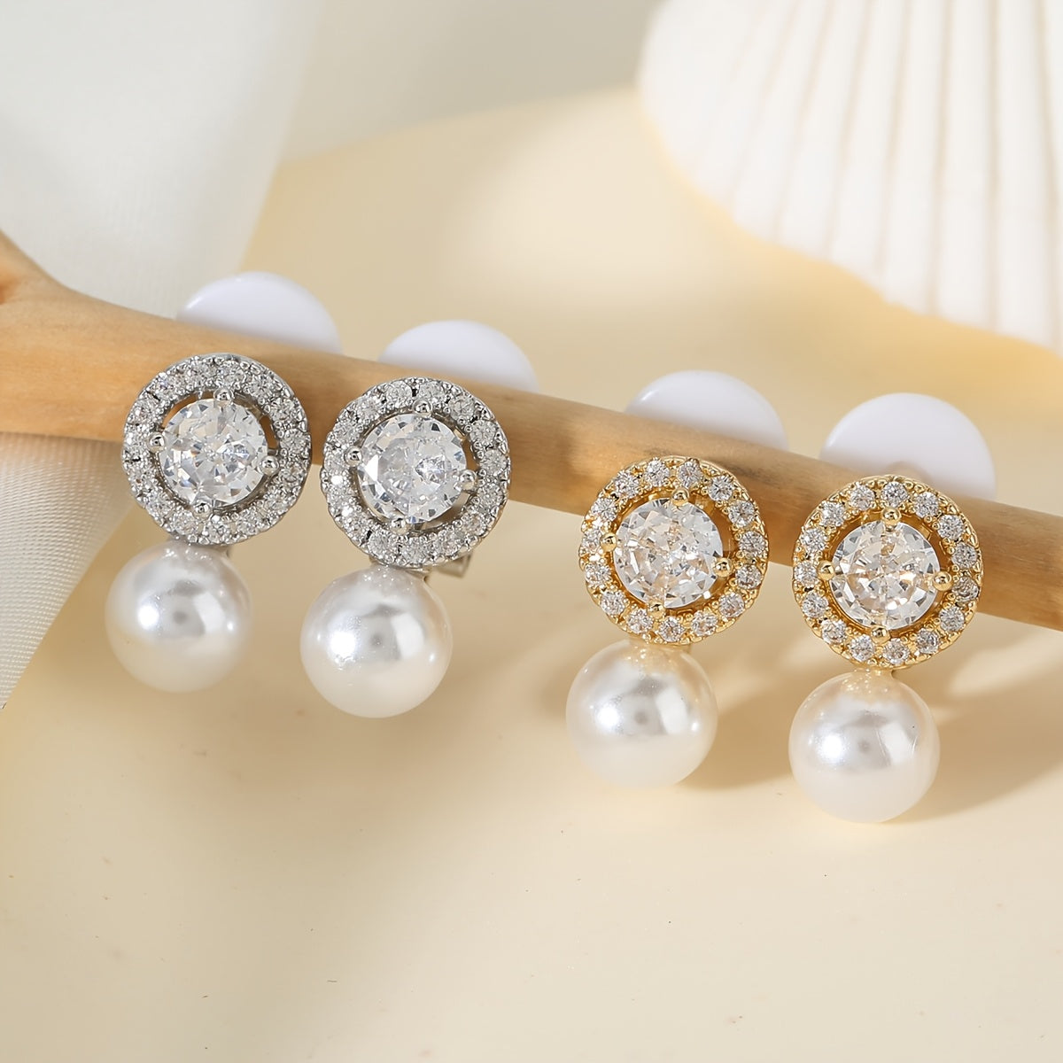 Delicate Pearl Halo Clip Earrings