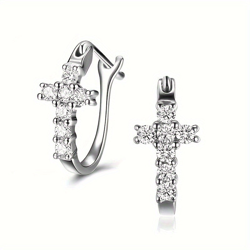 Charming Cross Zirconia Earrings