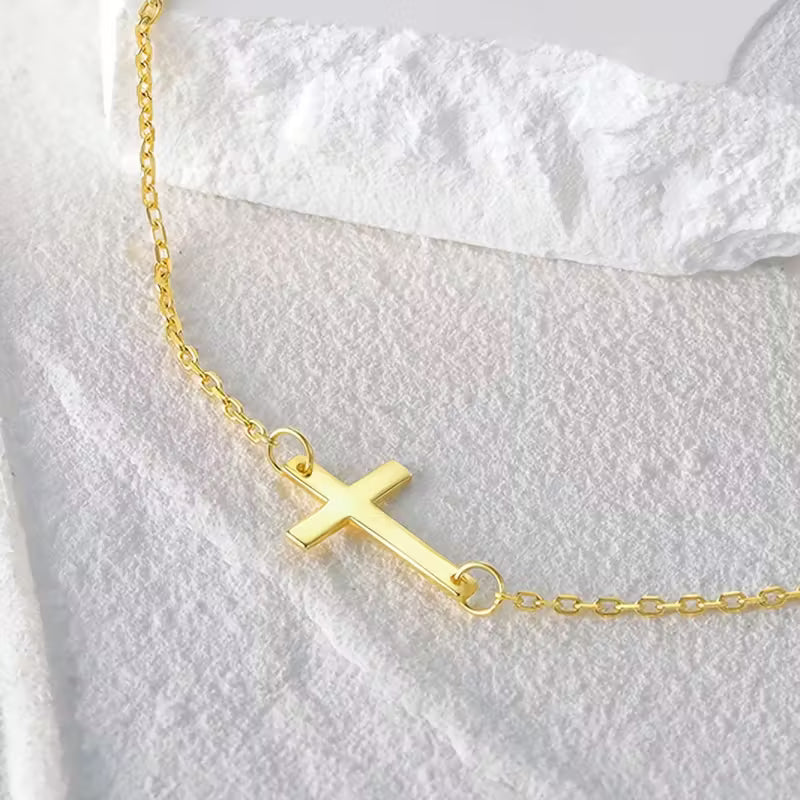 Polished Cross Chain Bracelet