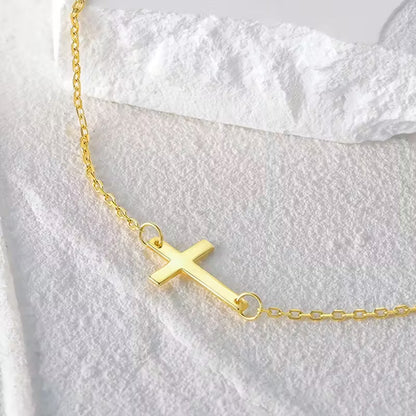 Polished Cross Chain Bracelet