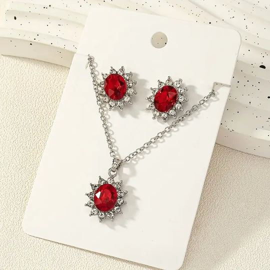 Sophisticated Ruby White Gold Set