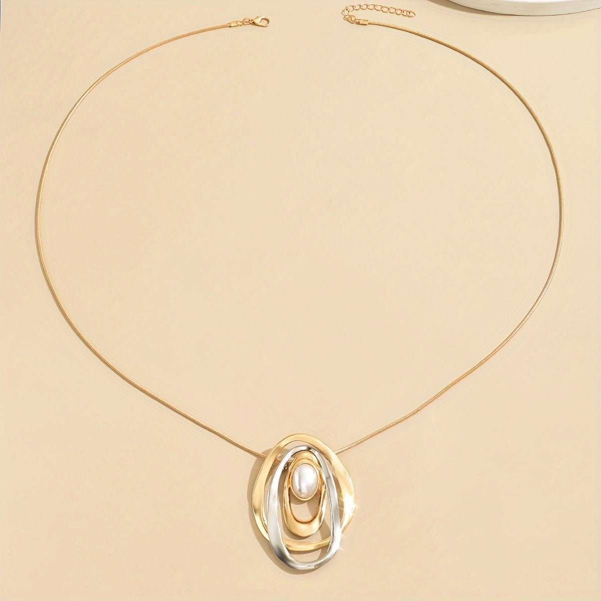 Statement Pearl Geometric Necklace