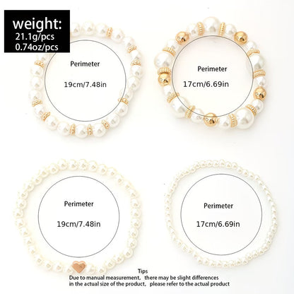 Pearl Stacking Bracelet Set of 4