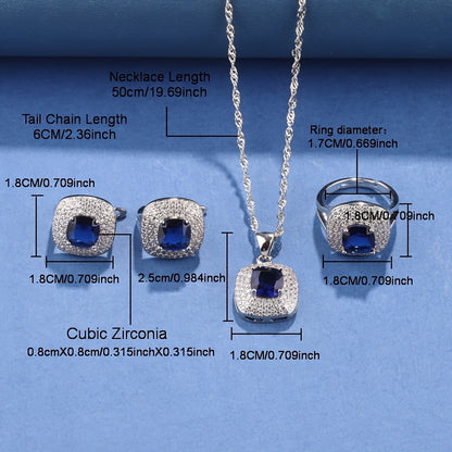 Statement Zirconia Halo Jewelry Set