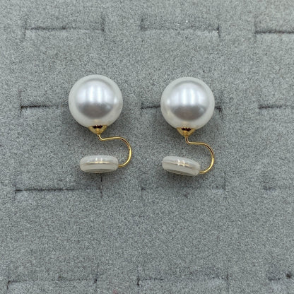 Vintage Round Pearl Clip Earrings
