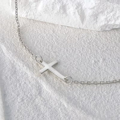 Polished Cross Chain Bracelet