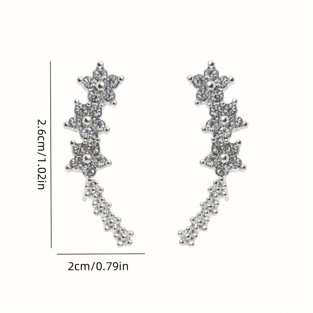 Elegant Floral Ear Climbers
